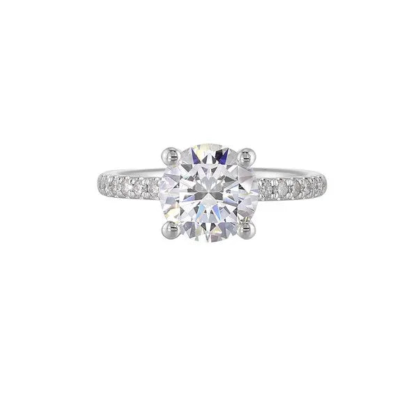 14Kt White Semi Mount 1/5Ctw For 2Ct Round Center