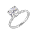 14Kt White Semi Mount 1/5Ctw For 2Ct Round Center