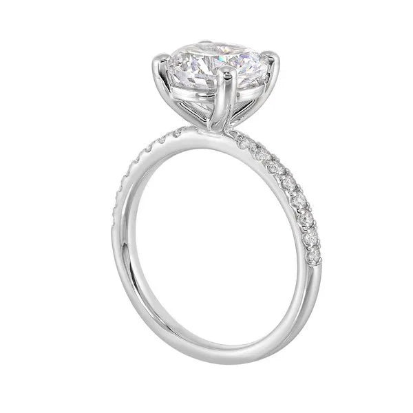 14Kt White Semi Mount 1/5Ctw For 2Ct Round Center