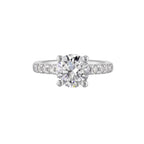 14Kt White Semi Mount 3/8Ctw For 2Ct Round Center