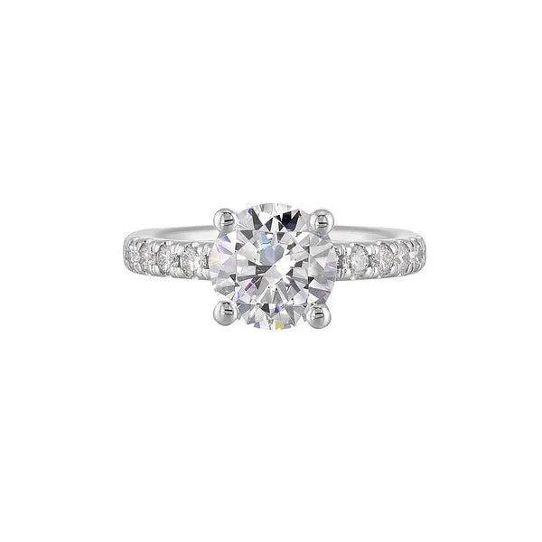 14Kt White Semi Mount 3/8Ctw For 2Ct Round Center