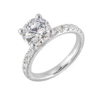 14Kt White Semi Mount 3/8Ctw For 2Ct Round Center