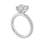 14Kt White Semi Mount 3/8Ctw For 2Ct Round Center