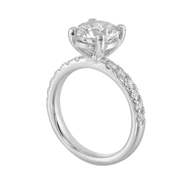 14Kt White Semi Mount 3/8Ctw For 2Ct Round Center