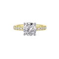 14Kt White Yellow Semi Mount 3/8Ctw For 2Ct Round Center