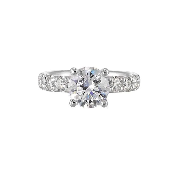 14Kt White Semi Mount 7/8Ctw For 2Ct Round Center