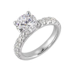 14Kt White Semi Mount 7/8Ctw For 2Ct Round Center