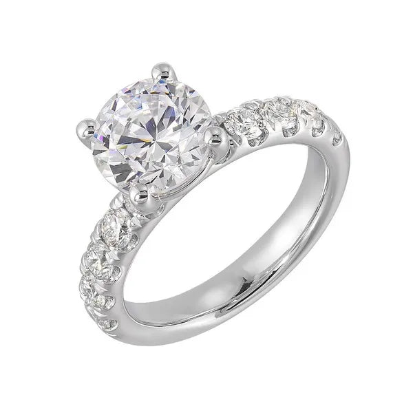14Kt White Semi Mount 7/8Ctw For 2Ct Round Center