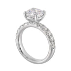 14Kt White Semi Mount 7/8Ctw For 2Ct Round Center