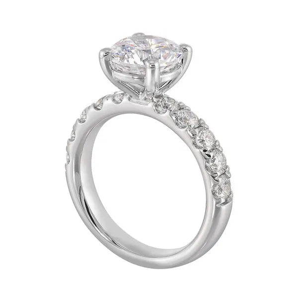 14Kt White Semi Mount 7/8Ctw For 2Ct Round Center