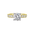 14Kt White Yellow Semi Mount 7/8Ctw For 2Ct Round Center