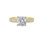 14Kt White Yellow Semi Mount 7/8Ctw For 2Ct Round Center
