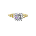 14Kt White Yellow Semi Mount 1/3Ctw For 2Ct Round Center