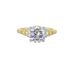 14Kt White Yellow Semi Mount 1/3Ctw For 2Ct Round Center