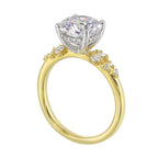 14Kt White Yellow Semi Mount 1/3Ctw For 2Ct Round Center