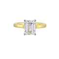 14Kt White Yellow Semi Mount 1/12Ctw For 2 1/2Ct Emerald Cut Center