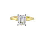 14Kt White Yellow Semi Mount 1/12Ctw For 2 1/2Ct Emerald Cut Center