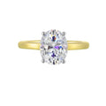 14Kt White Yellow Semi Mount 1/15Ctw For 2Ct Oval Center