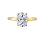 14Kt White Yellow Semi Mount 1/15Ctw For 2Ct Oval Center