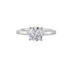 14Kt White Yellow Semi Mount 1/20Ctw For 1 1/2Ct Round Center