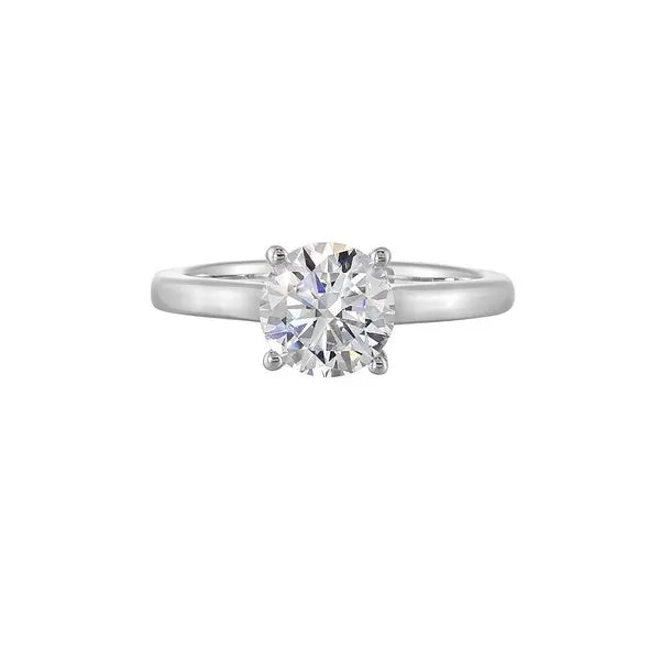 14Kt White Yellow Semi Mount 1/20Ctw For 1 1/2Ct Round Center