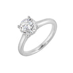 14Kt White Yellow Semi Mount 1/20Ctw For 1 1/2Ct Round Center