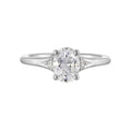 14Kt White Semi Mount 1/10Ctw For 1Ct Oval Center