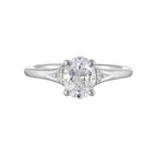 14Kt White Semi Mount 1/10Ctw For 1Ct Oval Center