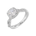 14Kt White Semi Mount 1/3Ctw For 1Ct Round Center