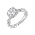 14Kt White Semi Mount 1/3Ctw For 1Ct Round Center