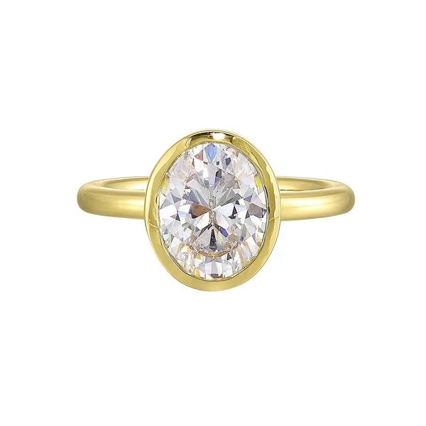 14Kt Yellow Semi Mount For 2 1/2Ct Oval Center