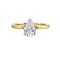 14Kt White Yellow Semi Mount 1/20Ctw For 1 1/2Ct Pear Center