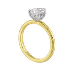 14Kt White Yellow Semi Mount 1/20Ctw For 1 1/2Ct Pear Center