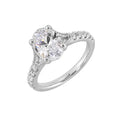 14Kt White Semi Mount 1/3Ctw For 2Ct Oval Center