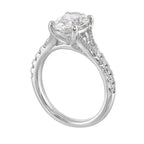 14Kt White Semi Mount 1/3Ctw For 2Ct Oval Center