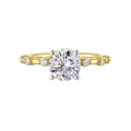 14Kt White Yellow Semi Mount 1/4Ctw For 1 1/2Ct Round Center