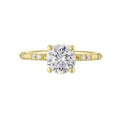 14Kt Yellow Semi Mount 1/6Ctw For 1 1/2Ct Round Center
