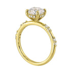 14Kt Yellow Semi Mount 1/6Ctw For 1 1/2Ct Round Center