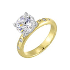 14Kt Whiite Yellow Semi Mount 1/10Ctw For 2Ct Round Center