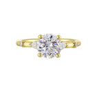 14Kt Yellow Semi Mount 1/5Ctw For 1 1/2Ct Round Center
