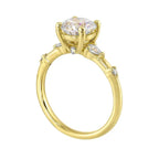 14Kt Yellow Semi Mount 1/5Ctw For 1 1/2Ct Round Center