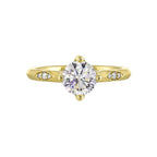 14Kt Yellow Semi Mount 1/20Ctw For 1Ct Round Center