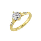 14Kt Yellow Semi Mount 1/20Ctw For 1Ct Round Center