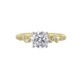 14Kt White Yellow Semi Mount 1/5Ctw For 1Ct Round Center