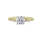 14Kt White Yellow Semi Mount 1/5Ctw For 1Ct Round Center