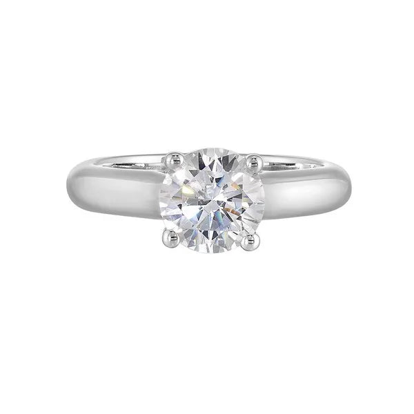 14Kt White Semi Mount 1/20Ctw For 1 1/2Ct Round Center