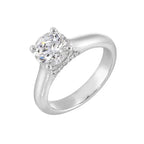 14Kt White Semi Mount 1/20Ctw For 1 1/2Ct Round Center
