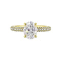 14Kt White Semi Mount 3/8Ctw For 2Ct Oval Center