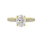14Kt White Semi Mount 3/8Ctw For 2Ct Oval Center