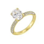14Kt White Semi Mount 3/8Ctw For 2Ct Oval Center